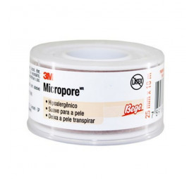 Fita micropore hipoalergênico 3M bege 2,5cm x 10m