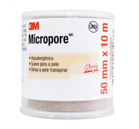 Fita micropore hipoalergênico 3M bege 5cm x 10m