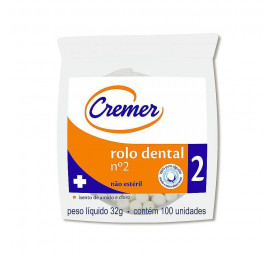 Algodão Rolo Dental n°2  C/100-Cremer