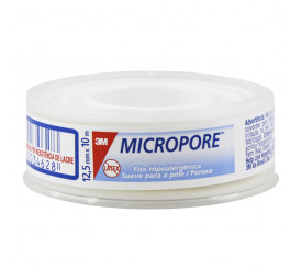 Fita micropore hipoalergênico 3M branca 12,5cm x 10m