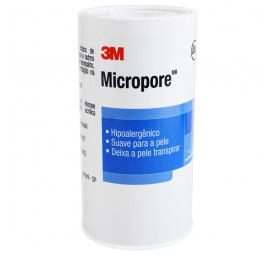 Fita micropore hipoalergênico 3M branca 10cm x 10m