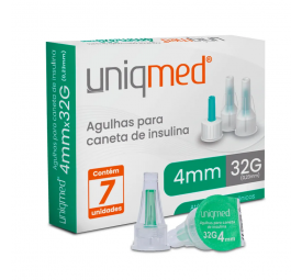 Agulha para Caneta de Insulina 4mm 32G com 7un - UNIQMED