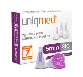 Agulha para Caneta de Insulina 5mm 31G com 7un - UNIQMED