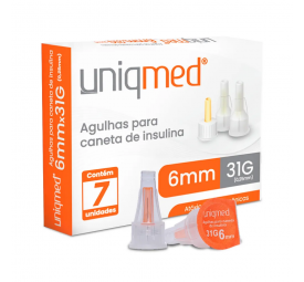 Agulha para Caneta de Insulina 6mm 31G com 7un - UNIQMED