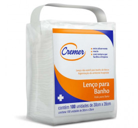 Lenço Para Banho Cremer - Pct com 100 unid. 30x35cm