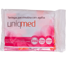 Seringa Descartável 0,3 ml agulha 6x0,25mm com 10 un - UNIQMED