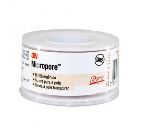 Fita micropore hipoalergênico 3M bege 2,5cm x 10m