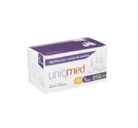 Agulha para Caneta de Insulina 5mm 31G c/100 unidades - UNIQMED