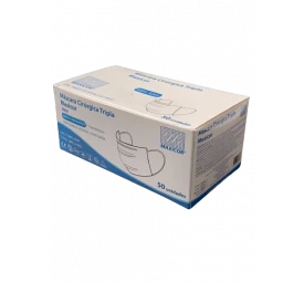 Máscara Descartável Tripla com Elástico C/50 Branca - Maxicor