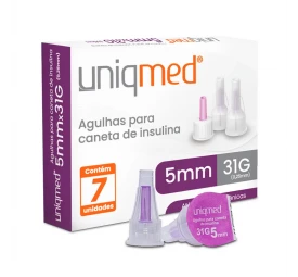 Agulha para Caneta de Insulina 5mm 31G com 7un - UNIQMED