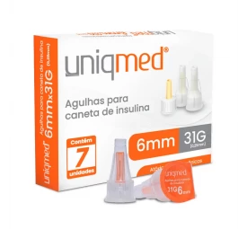 Agulha para Caneta de Insulina 6mm 31G com 7un - UNIQMED
