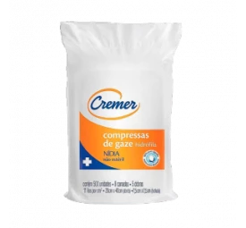 Gaze Nidia 7,5X7,5cm - 11 fios com 500un - Cremer